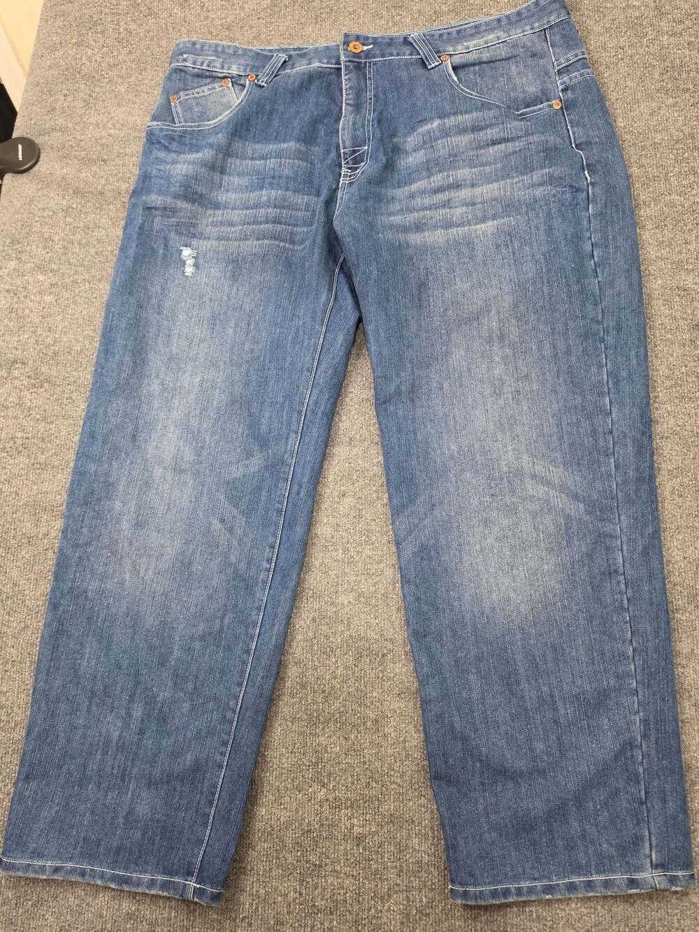 Beyond The Limit 1986 Men's Straight Leg Distressed Denim Jeans 46x33